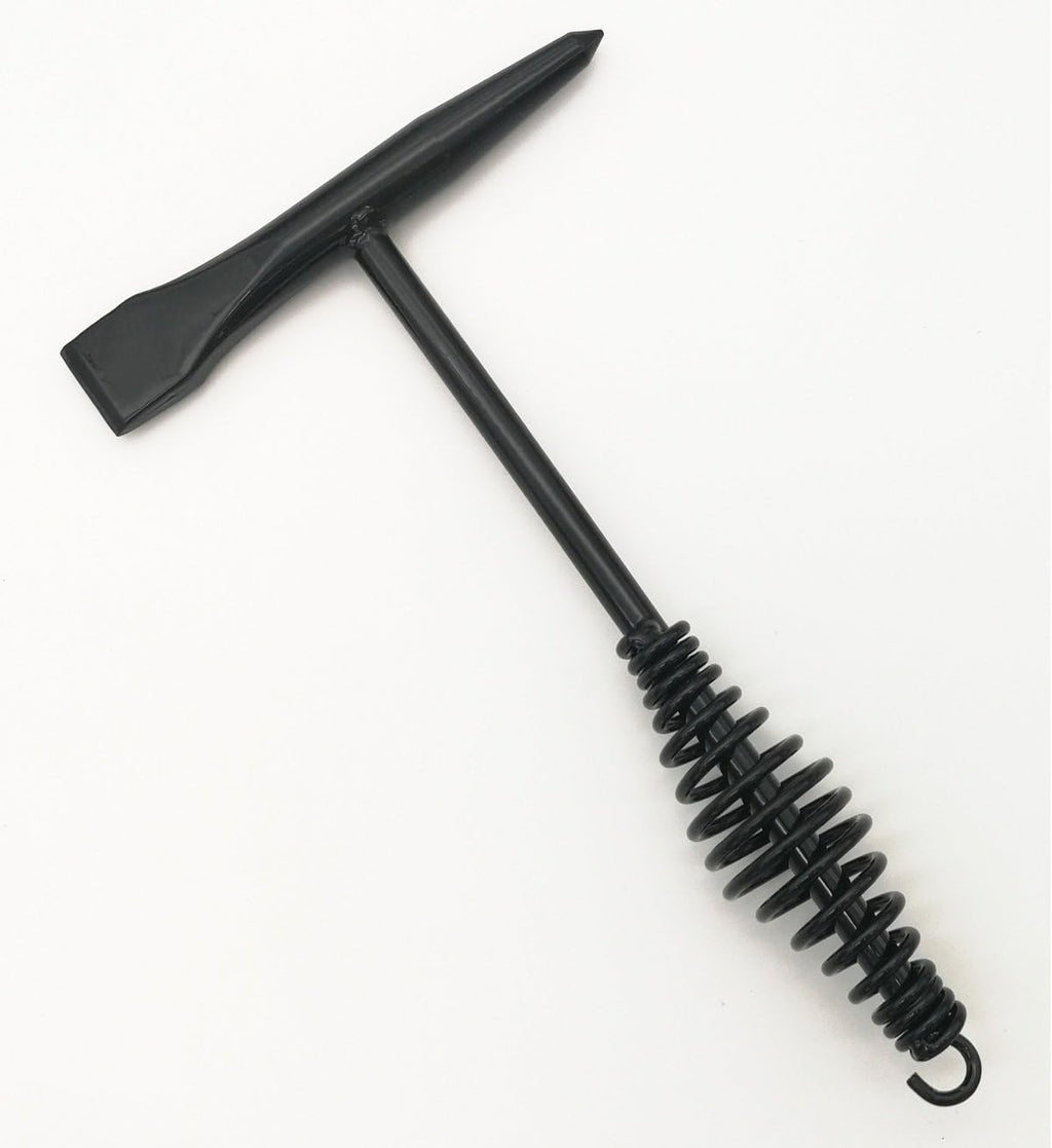 Welding Chipping Hammer with Coil Spring Handle,10.5",Cone and Vertical Chisel,10" Wire Brush