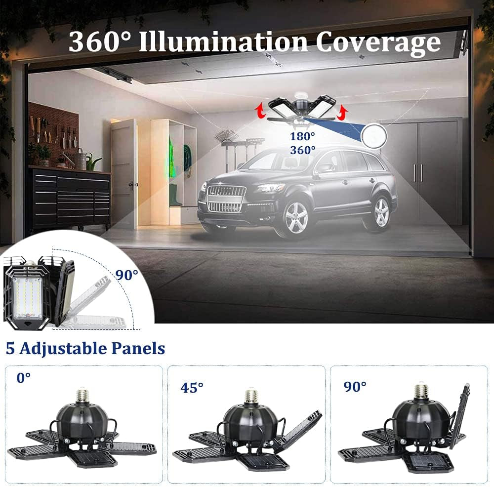 2Pack Led Garage Light Bulbs, 160W LED Garage Ceiling Lights