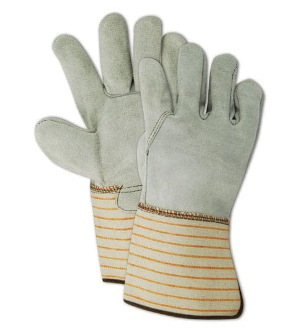 T6370G Top Gunn Full Side-Split Cow Leather Glove with Gauntlet Cuff, Work, Gray, 10/XL (12 Pair)