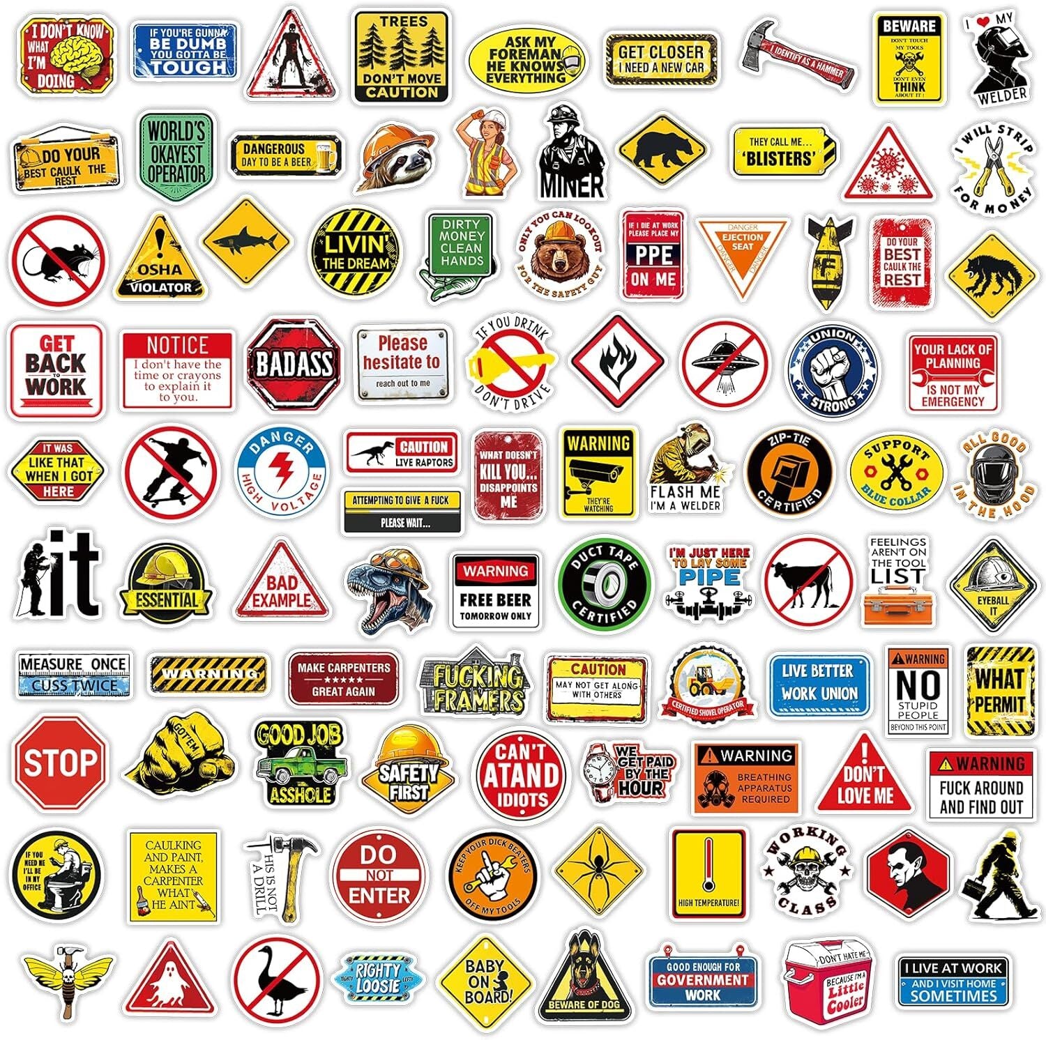 200Pcs Hard Hat Stickers for Adults, Funny Stickers Pack Vinyl Waterproof Hard H