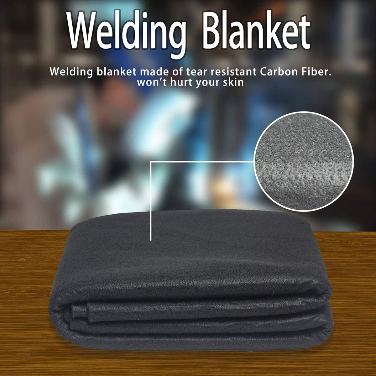 High Temp 18" X 24" X 1/8" Carbon Fiber Welding Blanket Protect Work Area from Sparks & Splatte (18 X 24 Inches)
