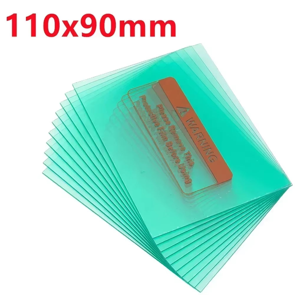 10Pcs/Lot Welding Shield Cover Green Clear Lens Protector Plate for Welding Screens Helmet Mask Replacement Accessories