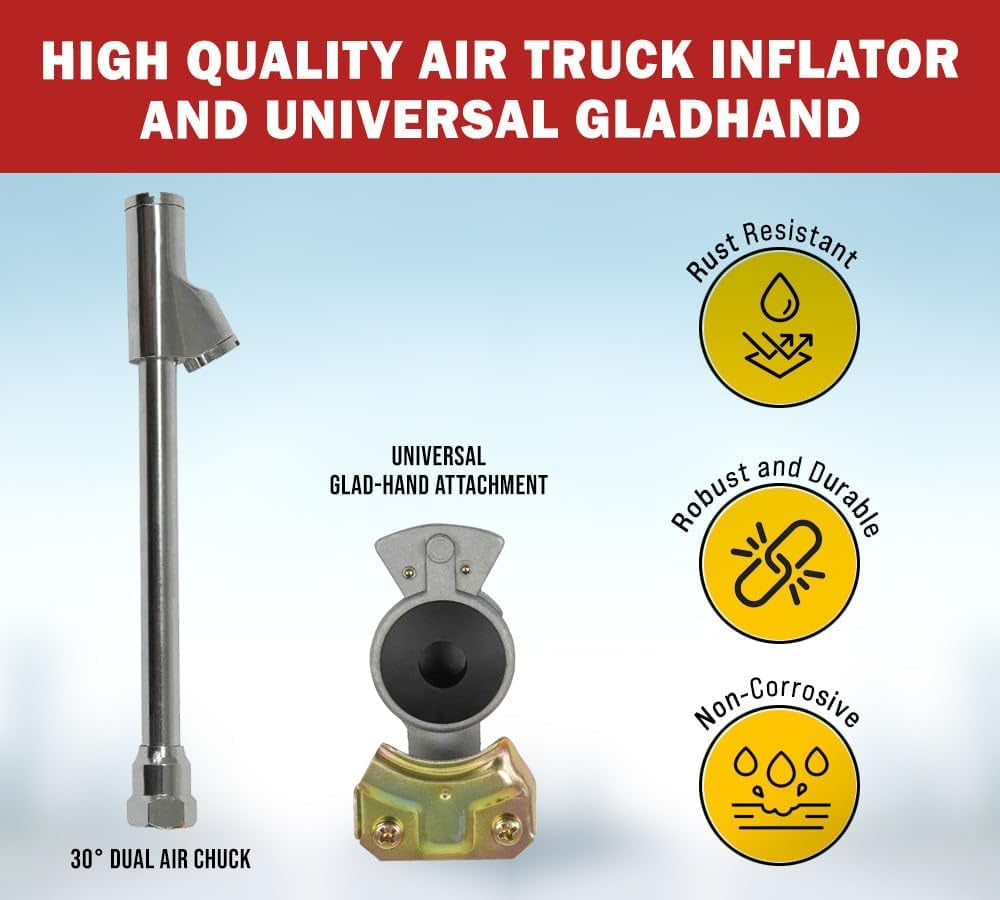 Truck Tire Inflation Kit 3/8" ID W/Air Chuck & Gladhand