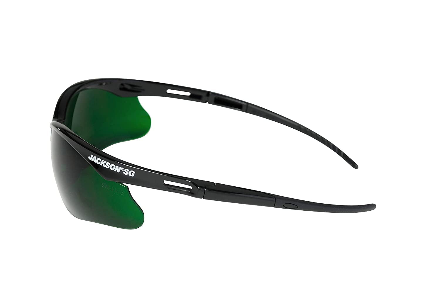 50010 Lightweight, Ultra-Strong, SG Safety Glasses, Soft Touch Temples, Flexible Nose Piece, Anti-Scratch Coating, Infrared and UV Protection, Shade 5 IR Lens, Black Frame (Pack of 12)