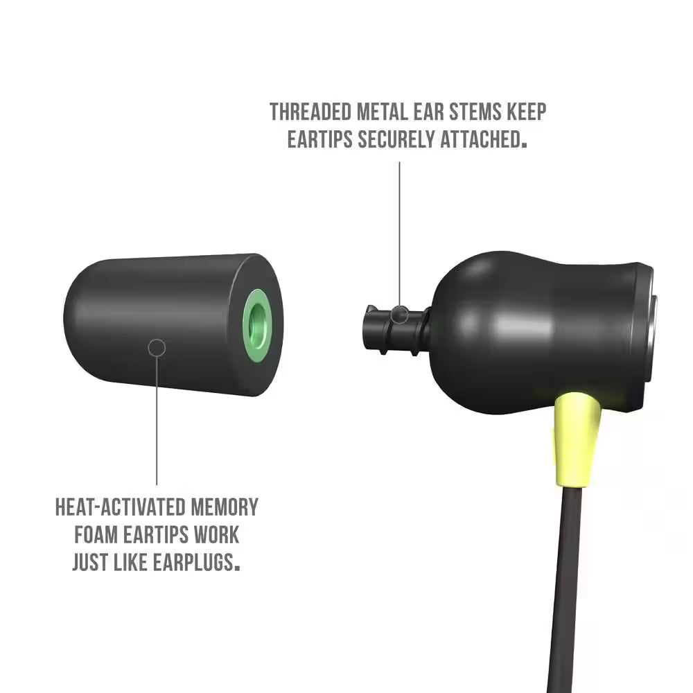 XTRA 2.0 Bluetooth Hearing Protection Earbuds, 27 Db Noise Reduction Rating, OSHA Compliant Work Ear Protection (Yellow)