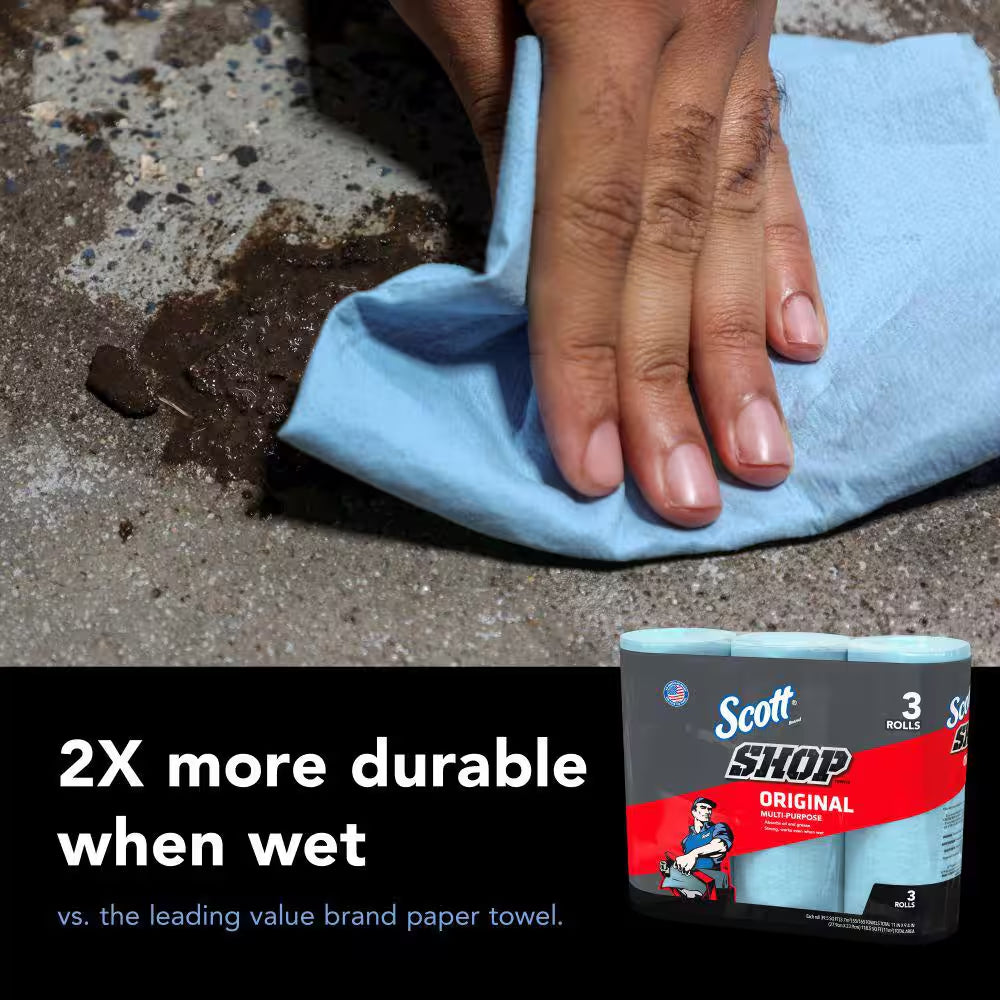 Blue Cleaning Shop Towel Cleaning Wipes (3-Pack)