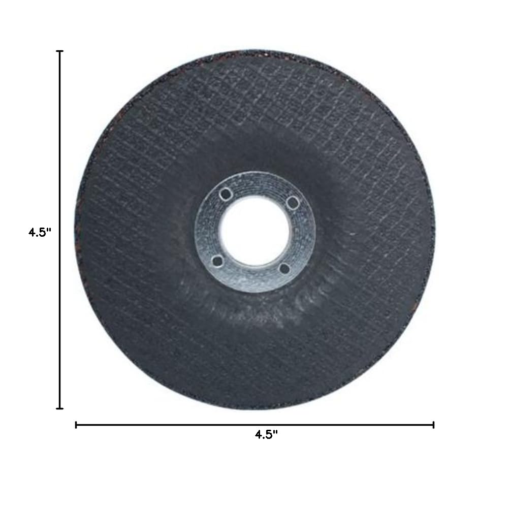 Depressed Center Metal Grinding Wheels for Angle Grinders, 4.5” X 1/4” X 7/8” - 5 Pack