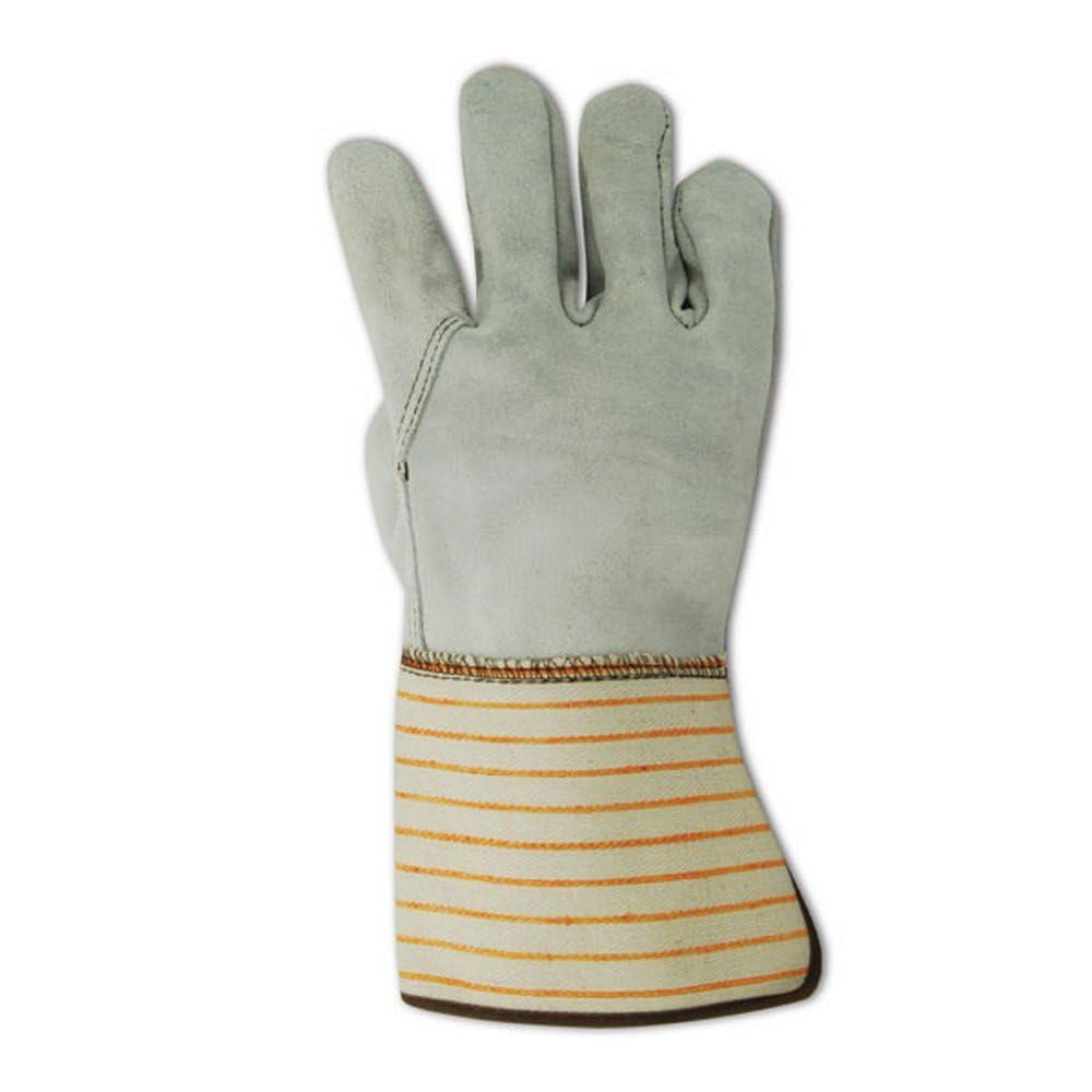 T6370G Top Gunn Full Side-Split Cow Leather Glove with Gauntlet Cuff, Work, Gray, 10/XL (12 Pair)