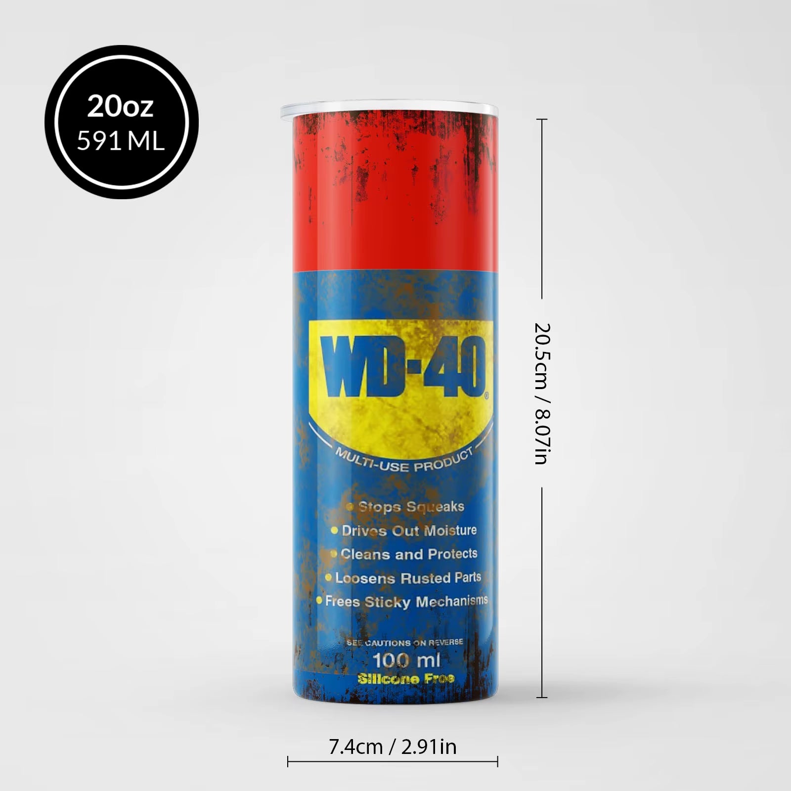 20Oz WD40 Mechanic Oil Stainless Steel Vacuum Double Wall Insulated Tumbler with Lid Cold Hot Drink Coffee Mug Engineer Gifts