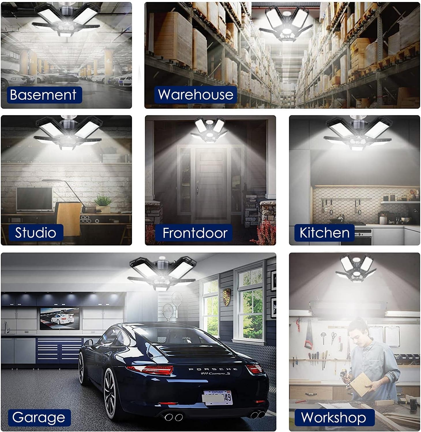 2Pack Led Garage Light Bulbs, 160W LED Garage Ceiling Lights