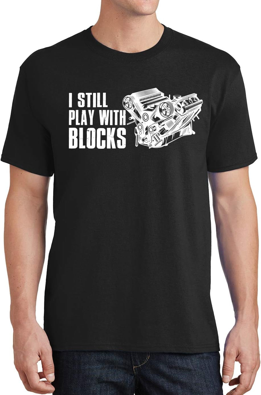 I Still Play with Blocks Mechanic Car Engine Repair Mens T-Shirt