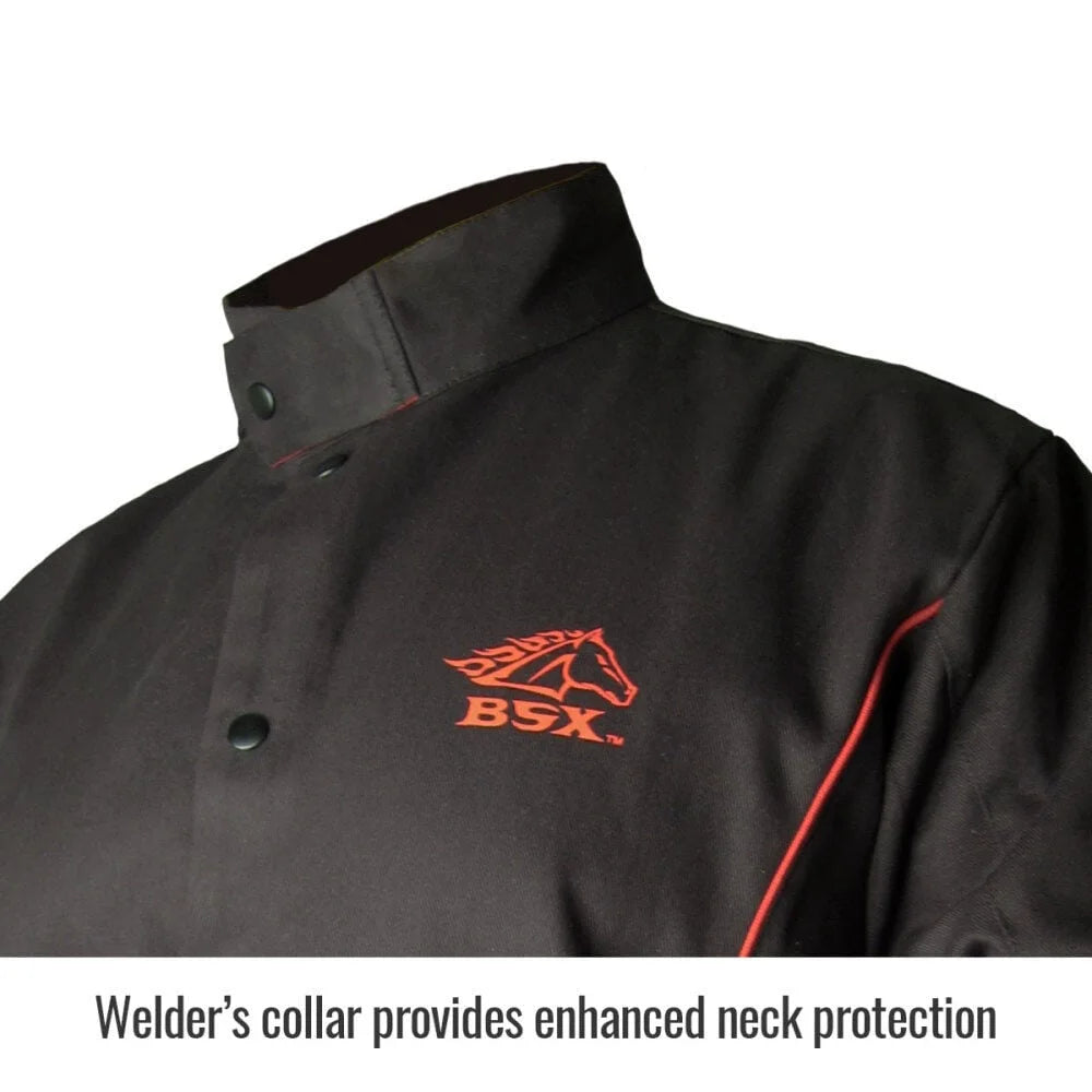 Welding Jacket 9Oz Black Fr Cotton Large