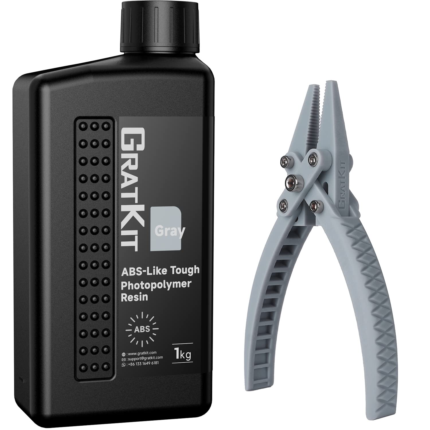 Upgraded Abs-Like 3D Printer Resin, High Toughness 405Nm UV Curing Resin, Scratch Resistant and Compatible with SLA, LCD and DLP Printers for Industrial Parts Printing - 1000G, Gray