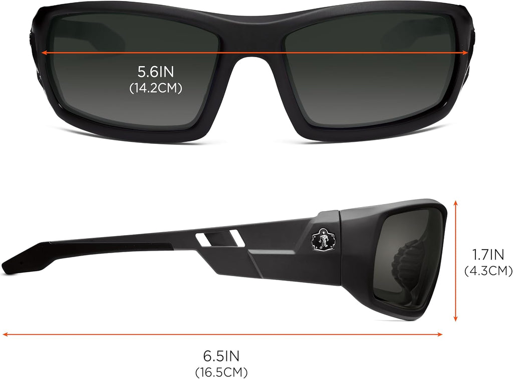 Skullerz ODIN Safety Glasses Sunglasses, Impact Resistant Z87.1+