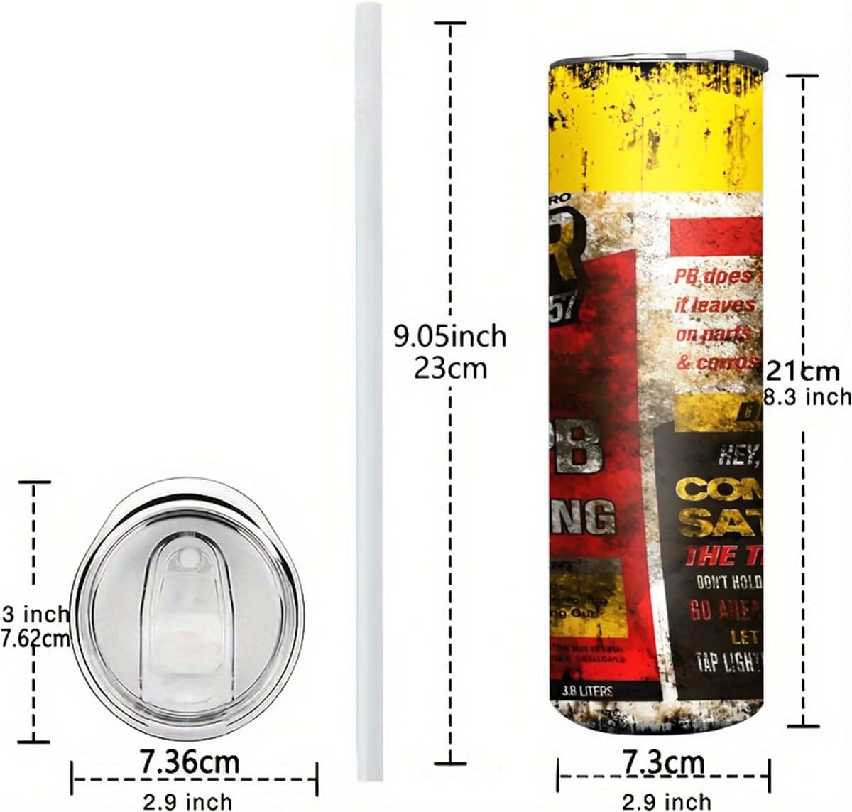 Stylish 20 OZ Insulated Skinny Tumbler with Lid and Straw - Perfect for Hot and Cold Drinks, Ideal Gift for Any Occasion