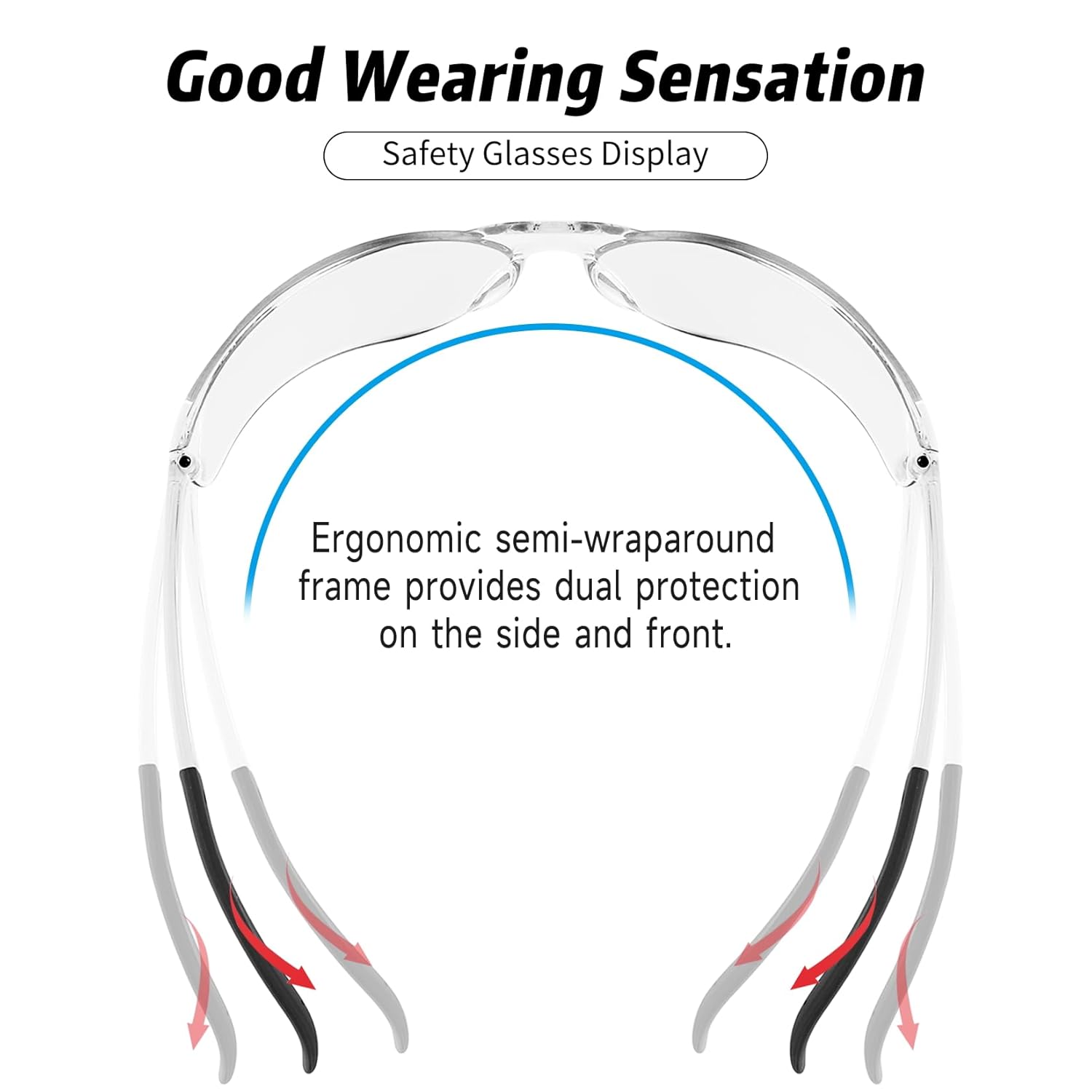 Clear Safety Glasses Bulk of 10 ANSI Z87.1 Protective Eyewear Scratch-Resistant for Work, Lab, Construction