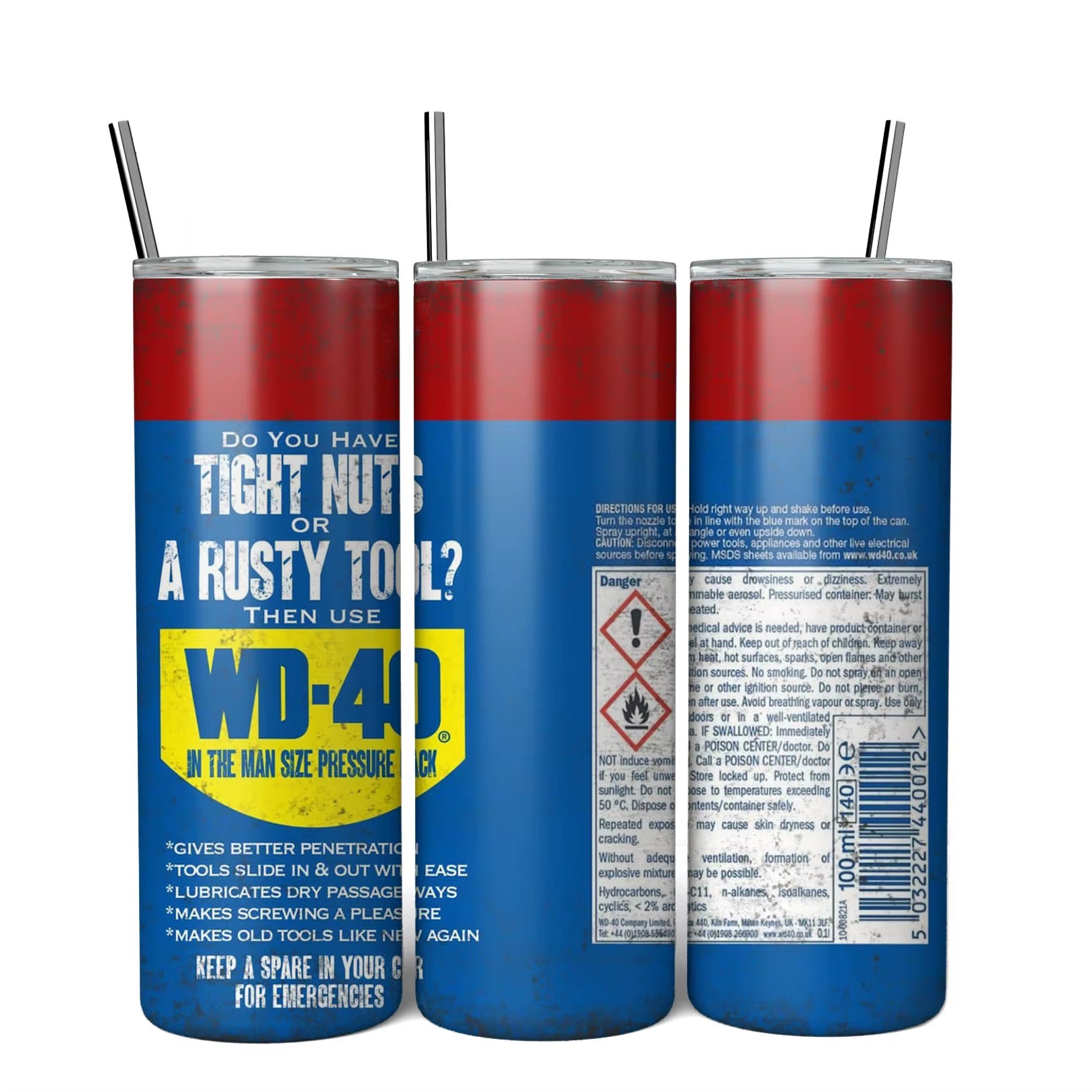 20Oz WD40 Mechanic Oil Stainless Steel Vacuum Double Wall Insulated Tumbler with Lid Cold Hot Drink Coffee Mug Engineer Gifts