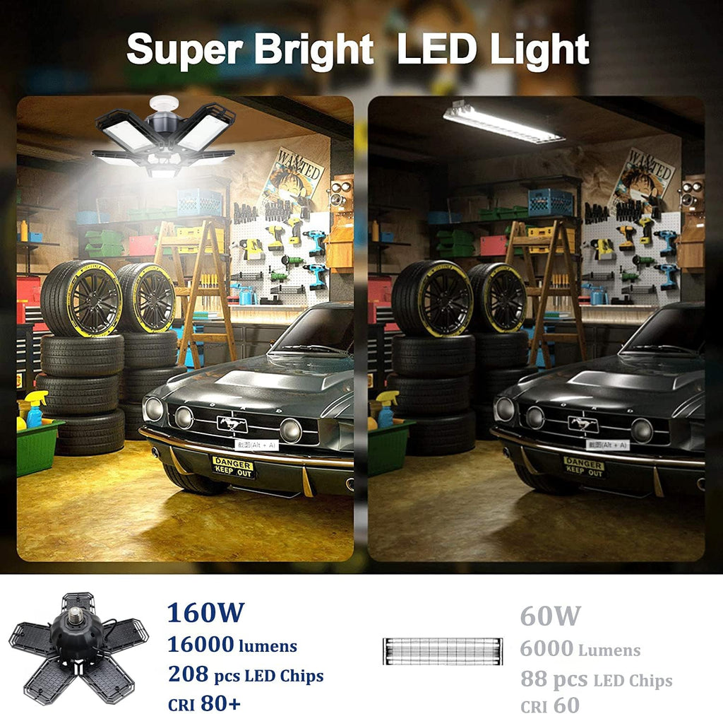 2Pack Led Garage Light Bulbs, 160W LED Garage Ceiling Lights
