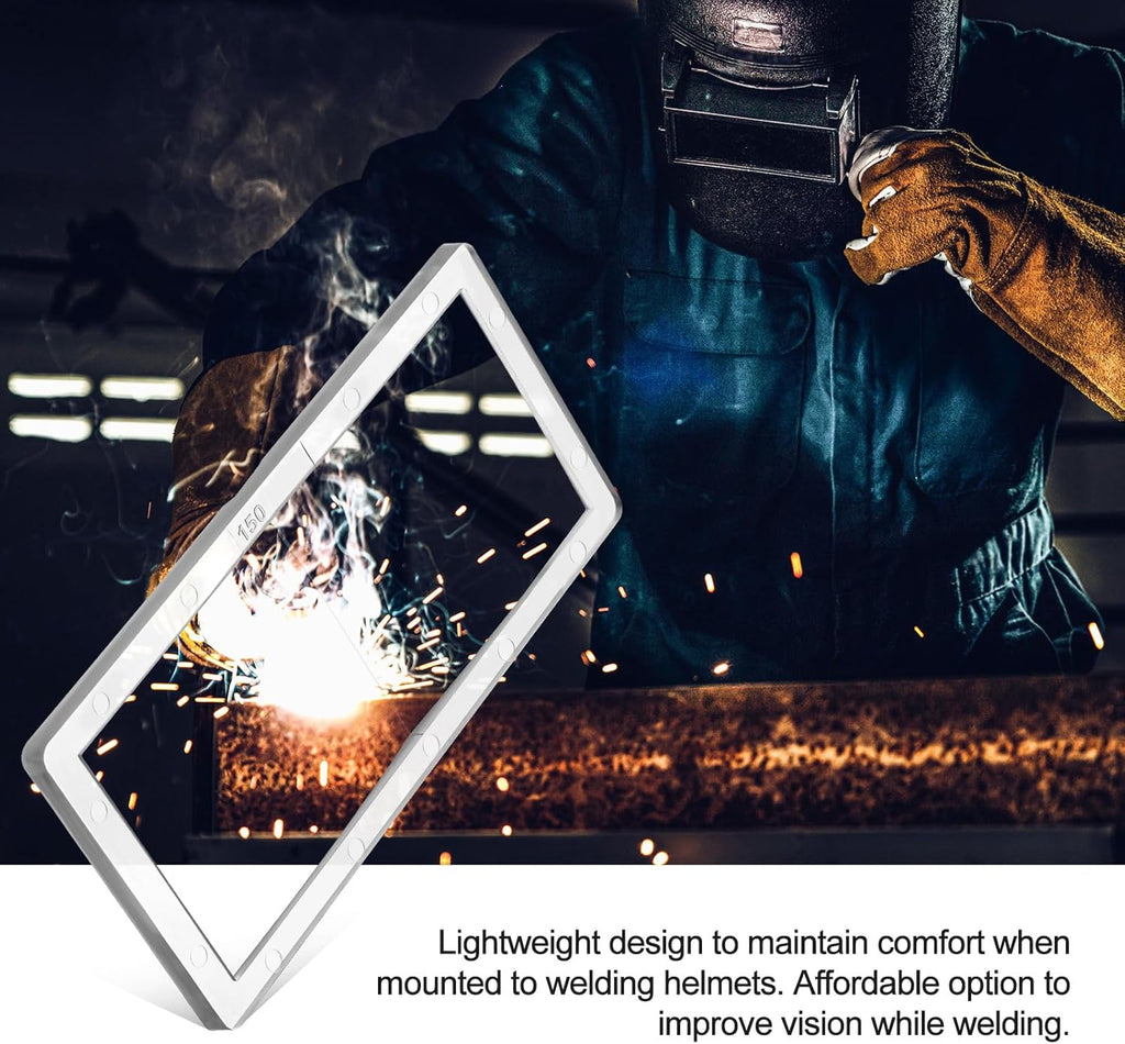 5 Pieces PC Magnification Welding Lens 2" X 4.25" Magnifying Helmet Replacement Lens Compatible with Most Welding Helmets