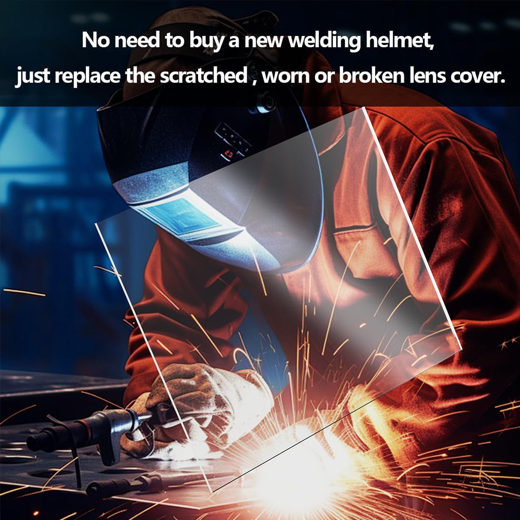 4.5" X 5.25" Welding Helmet Cover Lens,10 Pcs outside Replacement Clear Lens Covers for Solar Auto Darkening Welding Helmet.