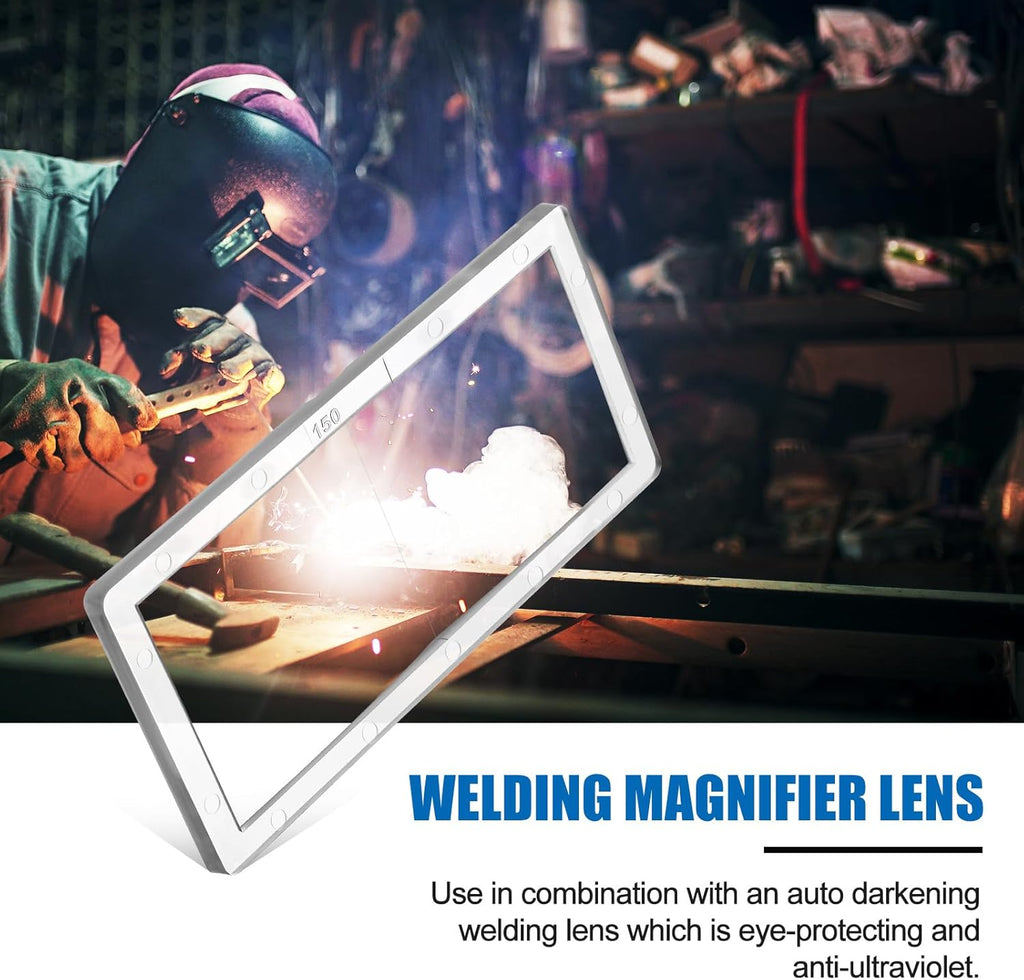 5 Pieces PC Magnification Welding Lens 2" X 4.25" Magnifying Helmet Replacement Lens Compatible with Most Welding Helmets