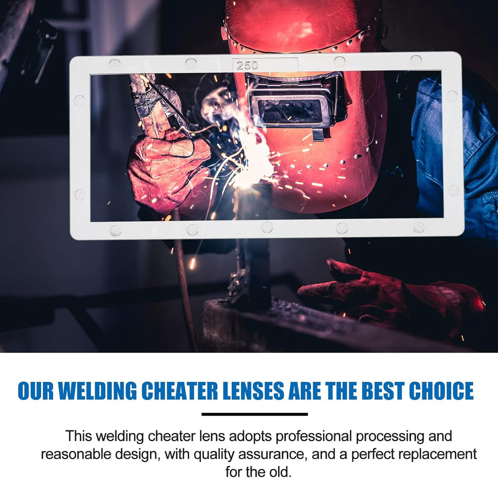 5 Pieces PC Magnification Welding Lens 2" X 4.25" Magnifying Helmet Replacement Lens Compatible with Most Welding Helmets