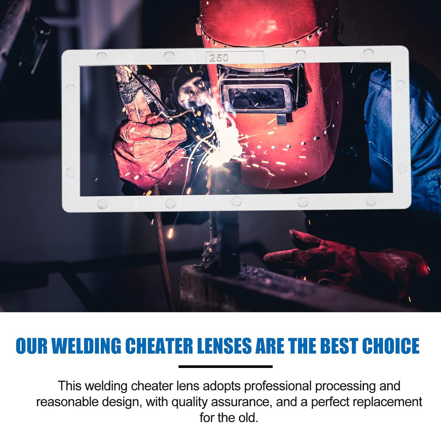 5 Pieces PC Magnification Welding Lens 2" X 4.25" Magnifying Helmet Replacement Lens Compatible with Most Welding Helmets