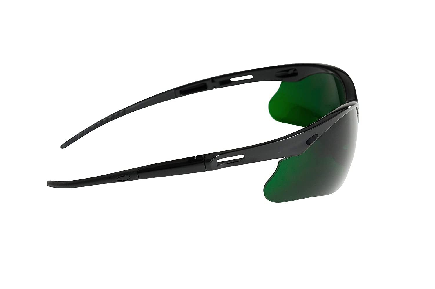 50010 Lightweight, Ultra-Strong, SG Safety Glasses, Soft Touch Temples, Flexible Nose Piece, Anti-Scratch Coating, Infrared and UV Protection, Shade 5 IR Lens, Black Frame (Pack of 12)