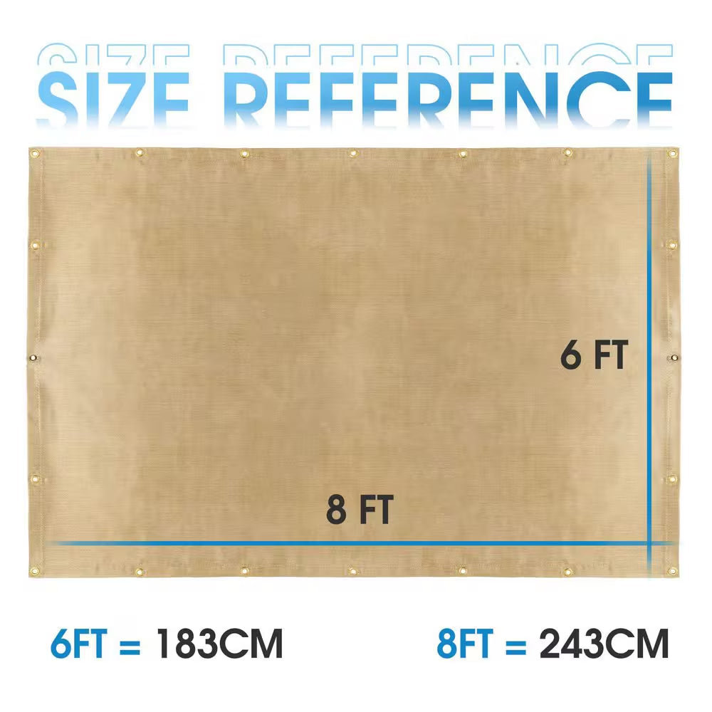 Fiberglass Welding Blanket Insulation Mat Fire Blanket 6 X 8 Ft. 8Mm Thick Thermal Resistant with Grommets