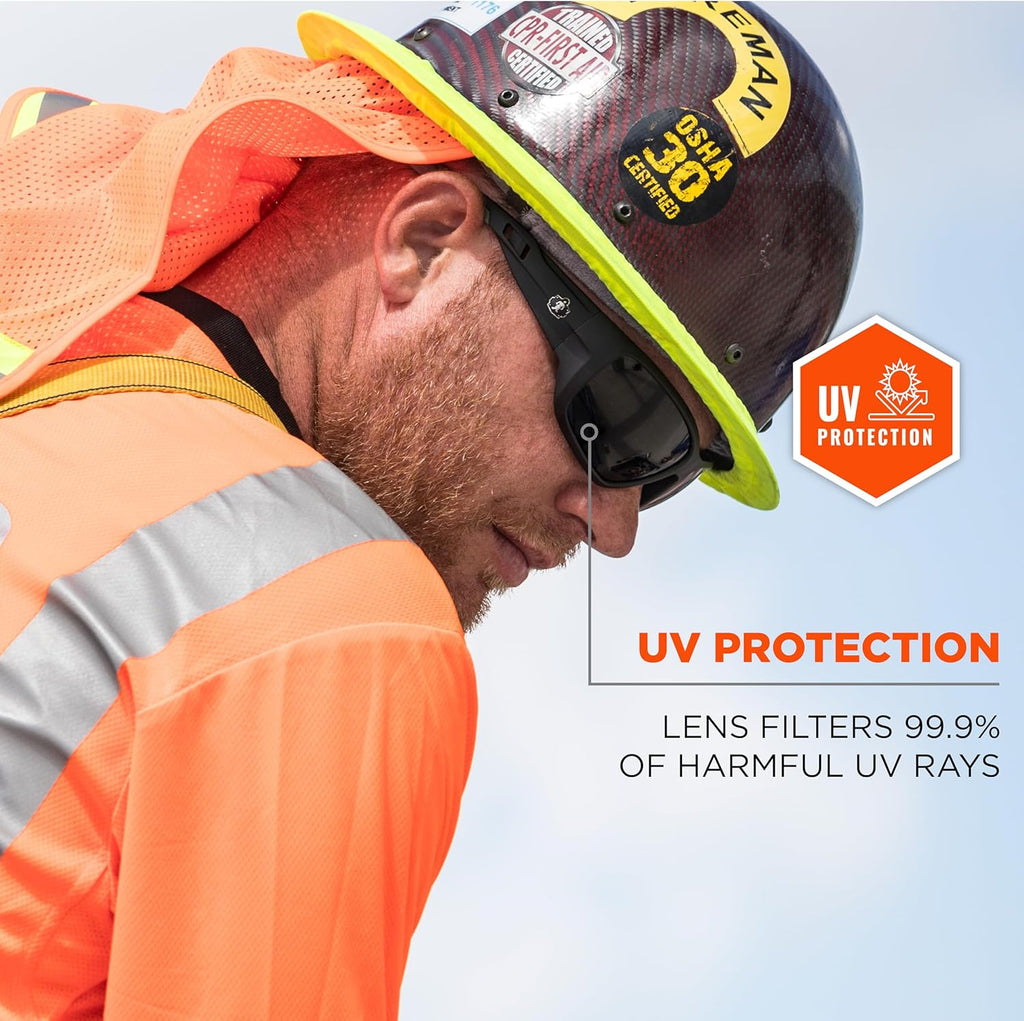 Skullerz ODIN Safety Glasses Sunglasses, Impact Resistant Z87.1+