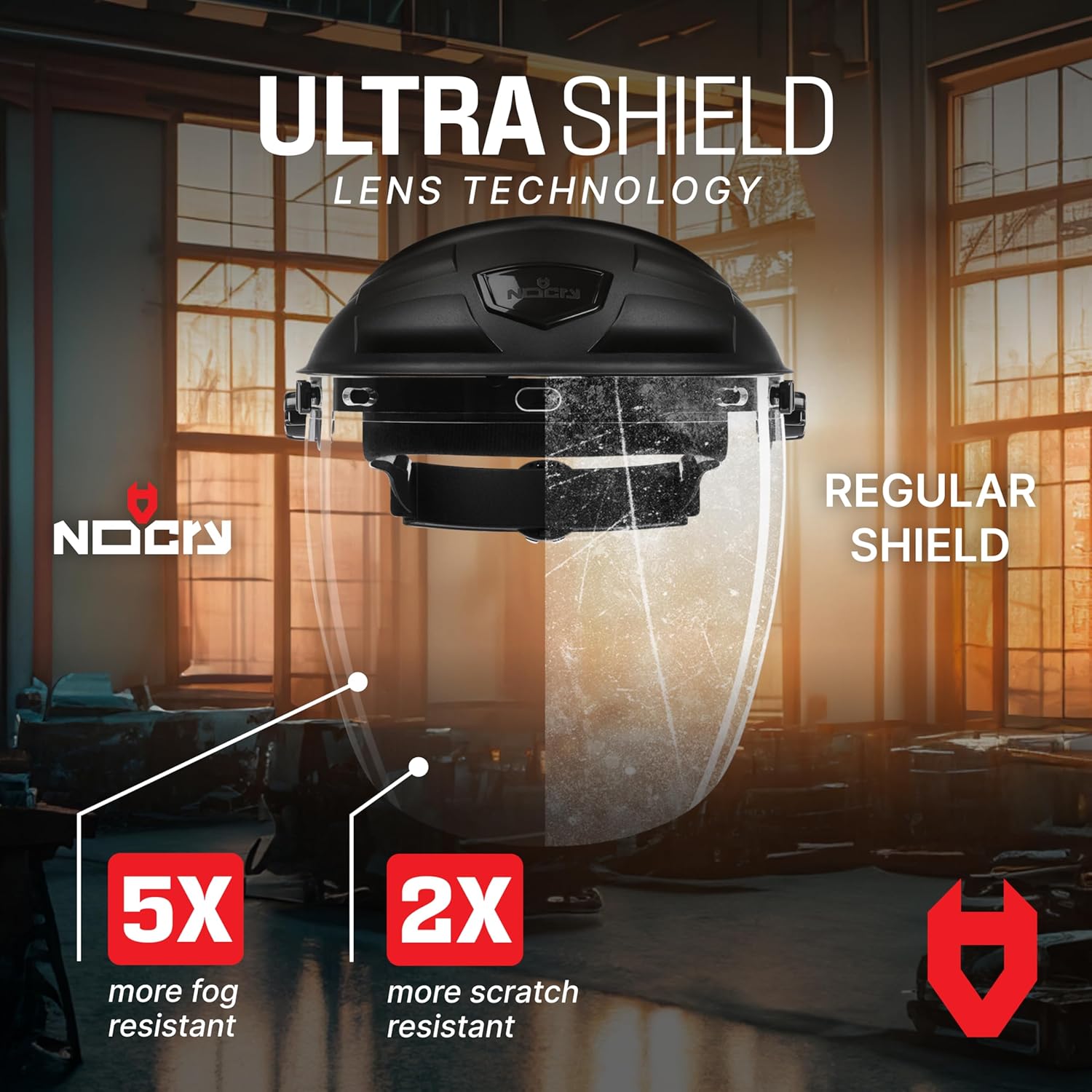 Premium Safety Face Shield for Grinding and Cutting — Clear Anti-Fog, Impact Resistant Visor and Adjustable Headgear — ANSI Z87.1 Certified for Industrial Use — Washable Sweatbands Included