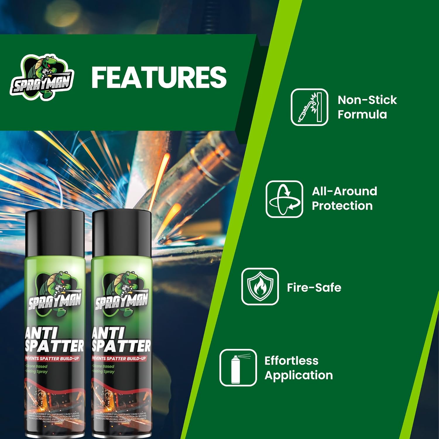 anti Spatter Welding Spray - (1X12.3 Oz) Welding Anti-Adhesion Protection for Nozzles & Torches, Suitable for TIG and MIG, Prevents Weld Splatter, Non-Flammable after Use | 1 Pack