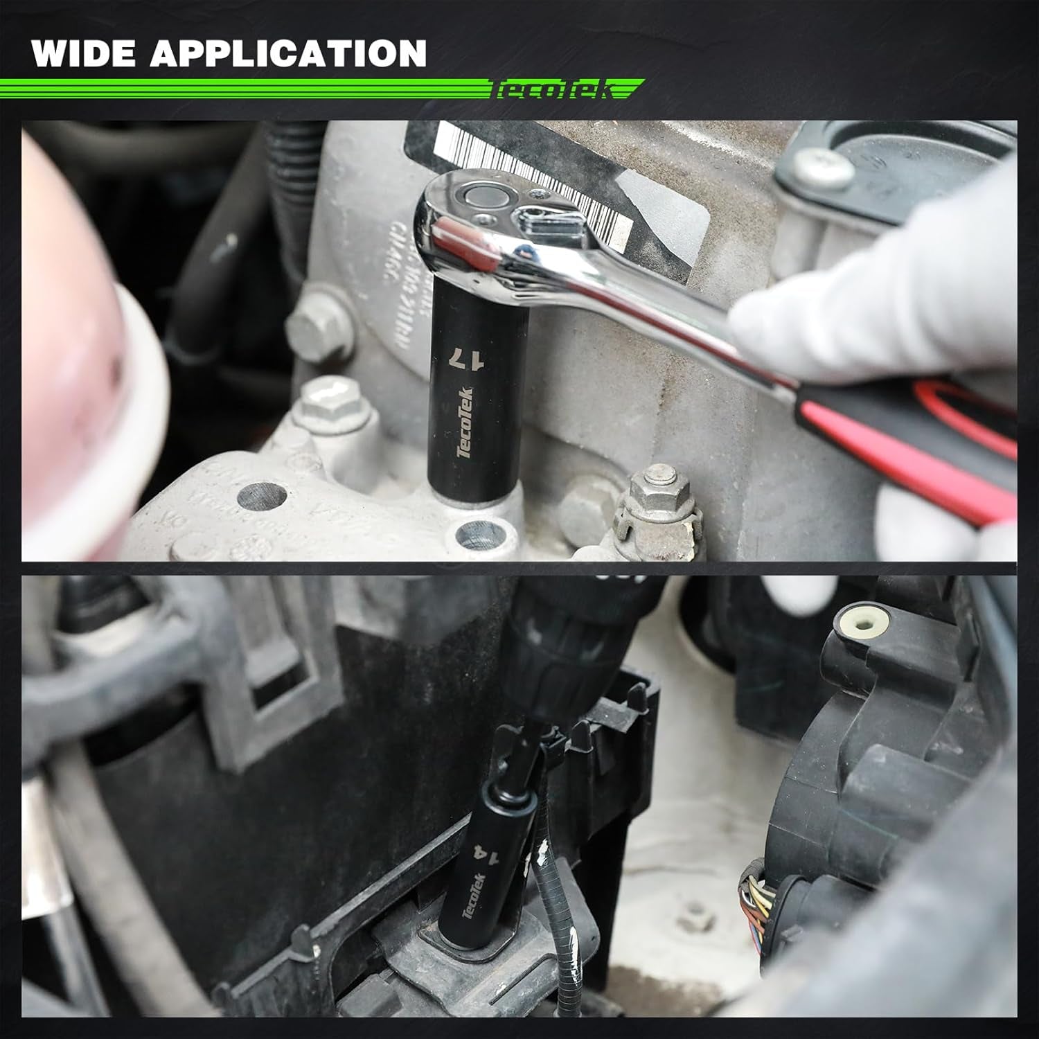 3/8" Drive Impact Socket Set, 49-Piece SAE (5/16"-3/4") and Metric (8Mm-22Mm), 6 Point, Cr-V, Extension Bars, 1/2" F to 3/8" M Reducer, Universal Joint and Power Drill Adapter