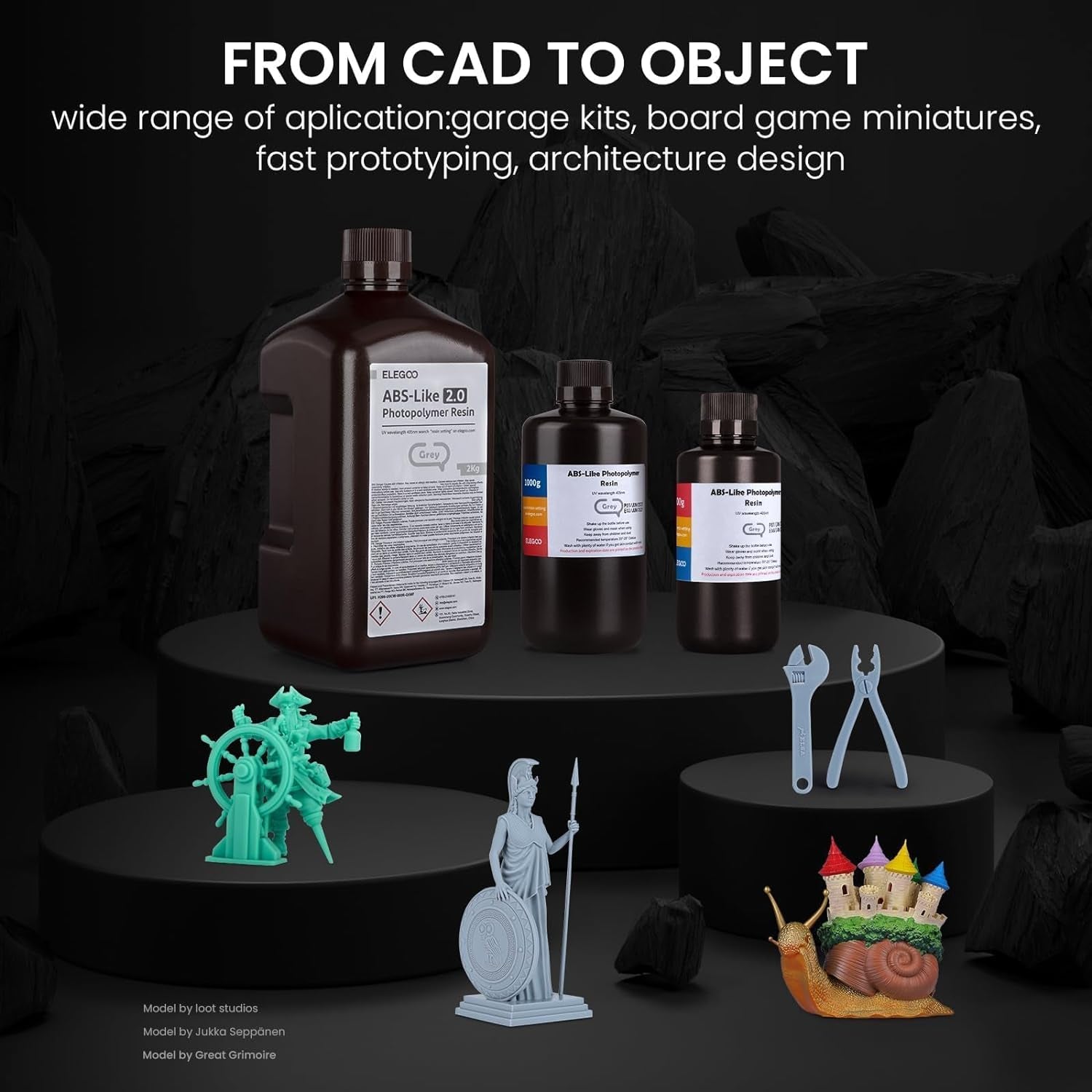 Abs-Like 3D Printer Resin LCD Uv-Curing Resin 405Nm Standard Photopolymer Resin for LCD 3D Printing Clear 1000G