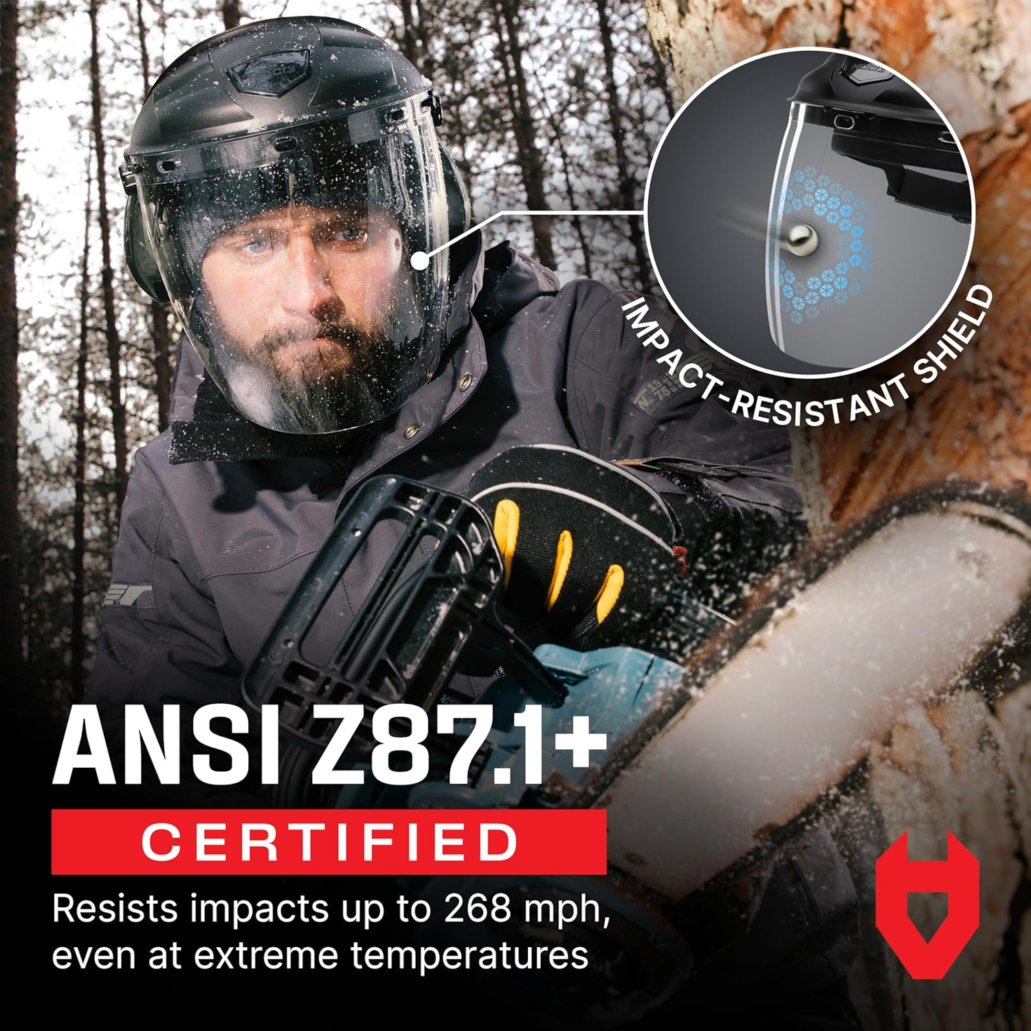 Premium Safety Face Shield for Grinding and Cutting — Clear Anti-Fog, Impact Resistant Visor and Adjustable Headgear — ANSI Z87.1 Certified for Industrial Use — Washable Sweatbands Included