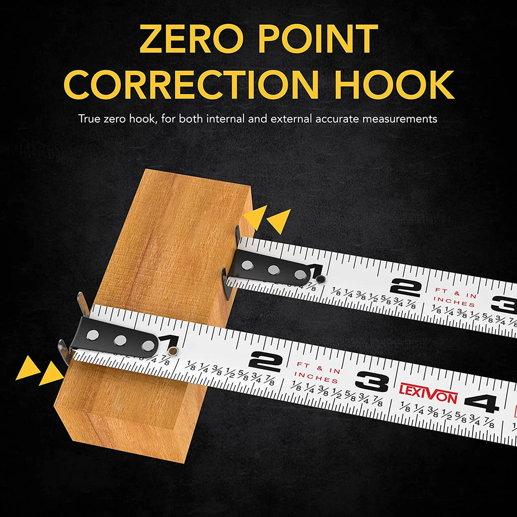 4-Pack 25Ft Tape Measure, Autolock, 1-Inch Blade (LX-204X2)