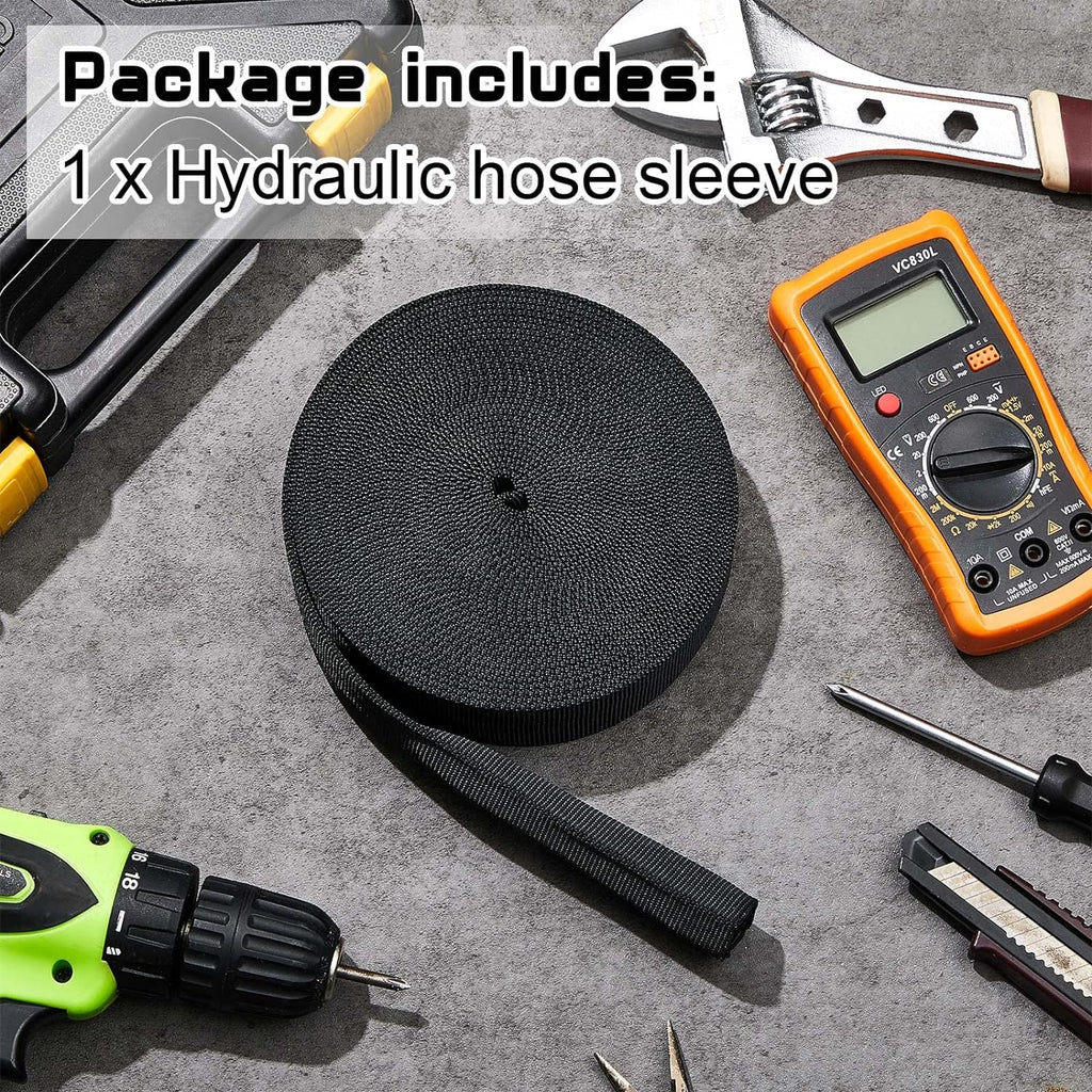 26 Ft Nylon Hydraulic Hose Protector Sleeve Tig Torch Cable Cover Black Protective Cover Hose Sheath Hydraulic Wrap Cutting Wire Sheath Sleeve Management Wrap for Cord Tig(1 Inch Id)