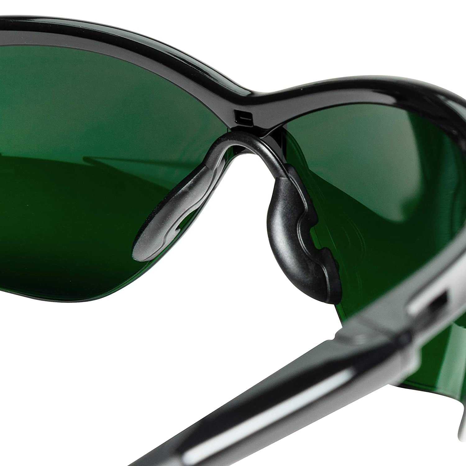 50010 Lightweight, Ultra-Strong, SG Safety Glasses, Soft Touch Temples, Flexible Nose Piece, Anti-Scratch Coating, Infrared and UV Protection, Shade 5 IR Lens, Black Frame (Pack of 12)