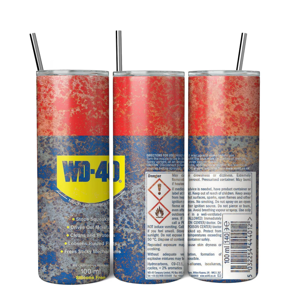 20Oz WD40 Mechanic Oil Stainless Steel Vacuum Double Wall Insulated Tumbler with Lid Cold Hot Drink Coffee Mug Engineer Gifts