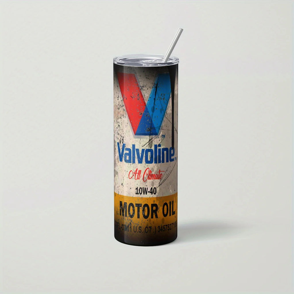 Stylish 20Oz Stainless Steel Tumblers with Iconic Texaco, Valvoline & Pennzoil Motor Oil Designs – Perfect for Hot & Cold Drinks!