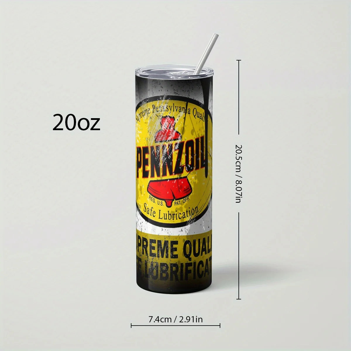 Stylish 20Oz Stainless Steel Tumblers with Iconic Texaco, Valvoline & Pennzoil Motor Oil Designs – Perfect for Hot & Cold Drinks!