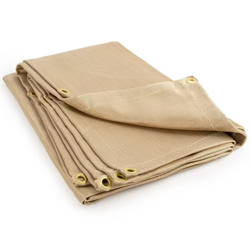 Fiberglass Welding Blanket Insulation Mat Fire Blanket 6 X 8 Ft. 8Mm Thick Thermal Resistant with Grommets