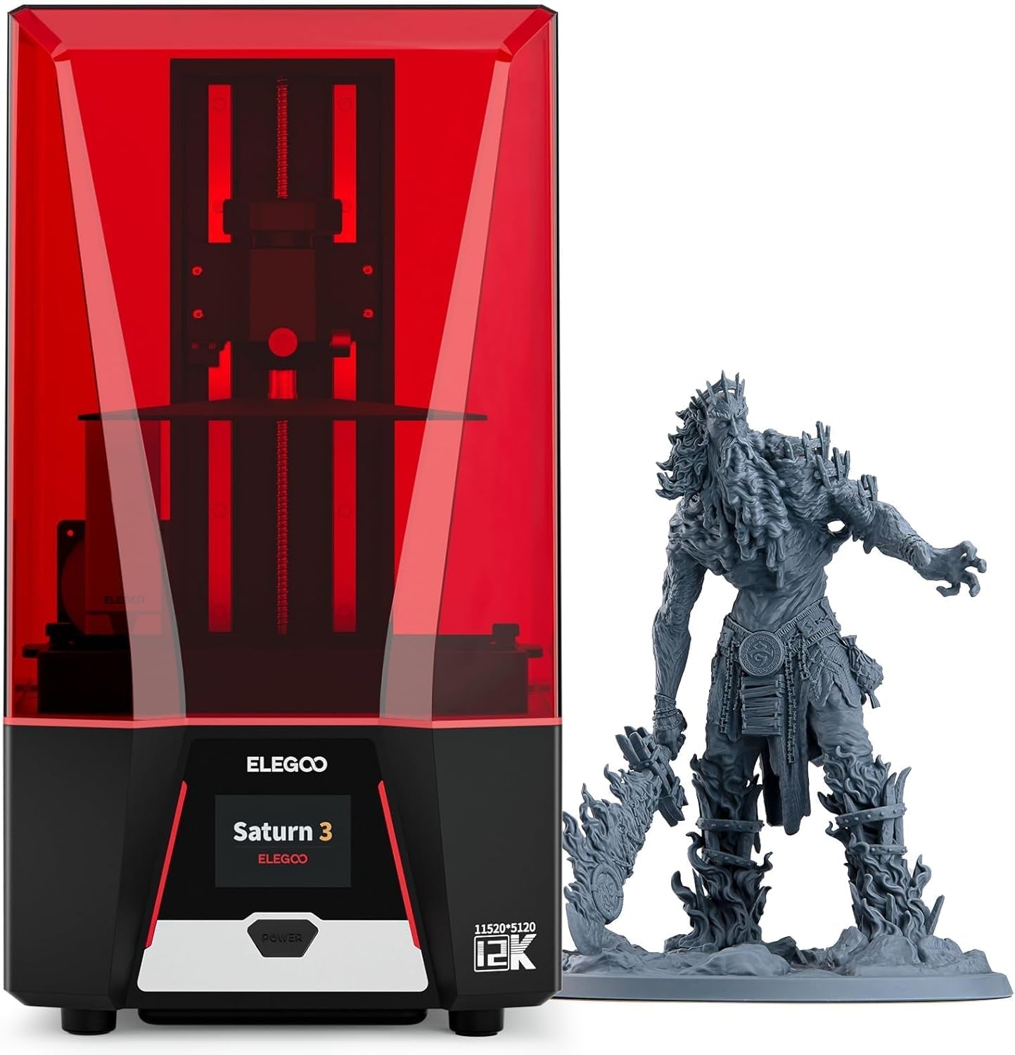 Saturn 3 MSLA 12K 3D Printer, Desktop Resin 3D Printer with 10-Inch Monochrome LCD, Voxeldance Tango Slicer, Large Printing Size of 8.62X4.84X9.84 Inches