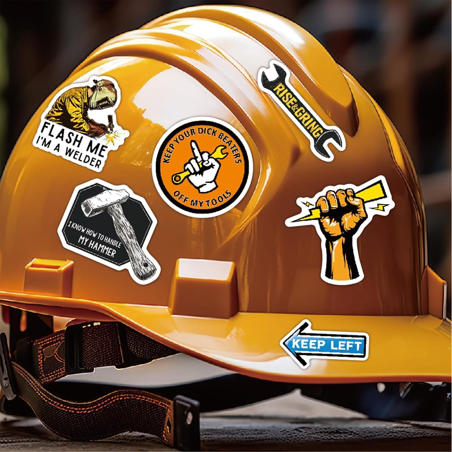 200Pcs Hard Hat Stickers for Adults, Funny Stickers Pack Vinyl Waterproof Hard H