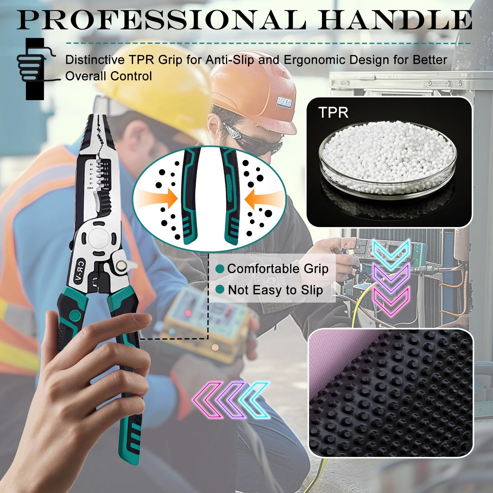 9 in 1 Multipurpose Wire Stripper, 9’’ Heavy Duty Super Tough Electrical Wire Pliers Crimper, Electrical Lineman Wire Stripper Tool with Wire Cutter, Wiring Tools