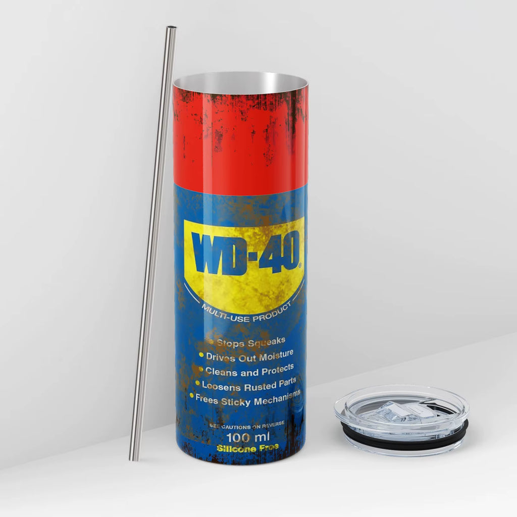 20Oz WD40 Mechanic Oil Stainless Steel Vacuum Double Wall Insulated Tumbler with Lid Cold Hot Drink Coffee Mug Engineer Gifts