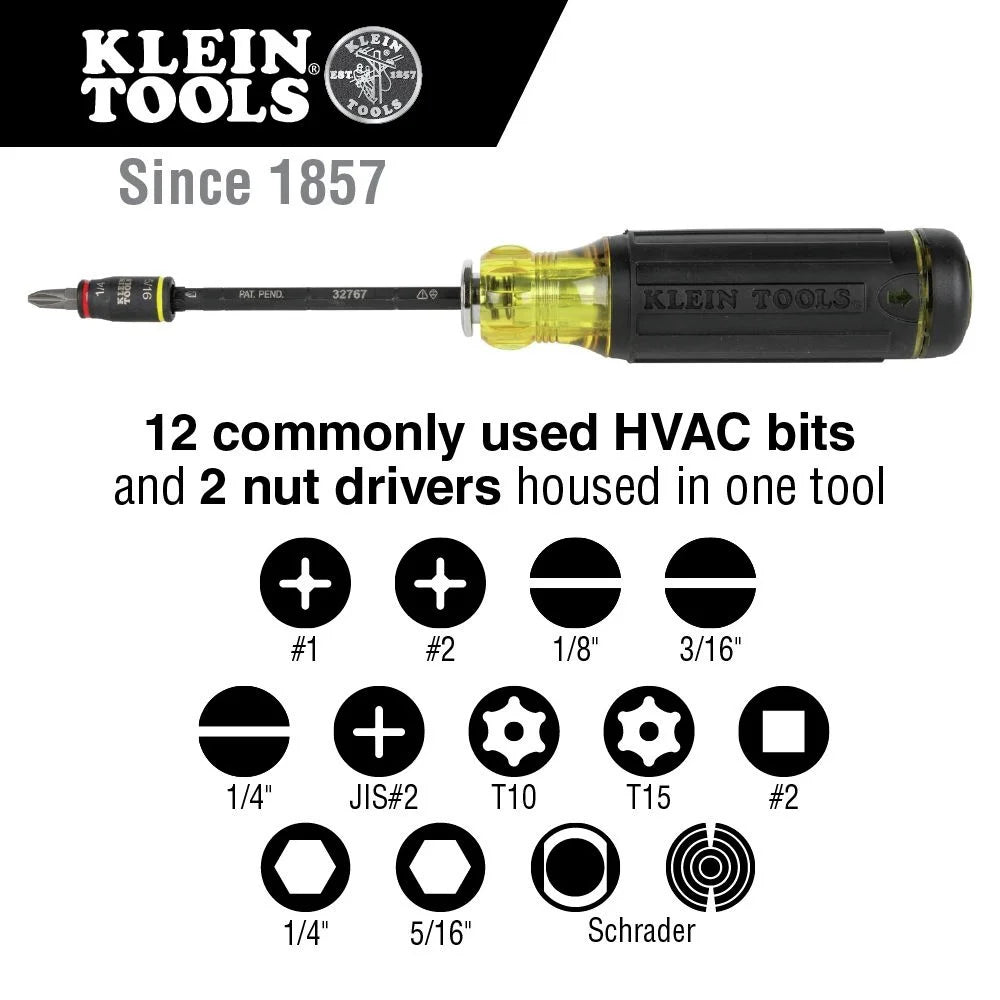 32304 14-In-1 HVAC Adjustable-Length Impact Screwdriver with Flip Socket
