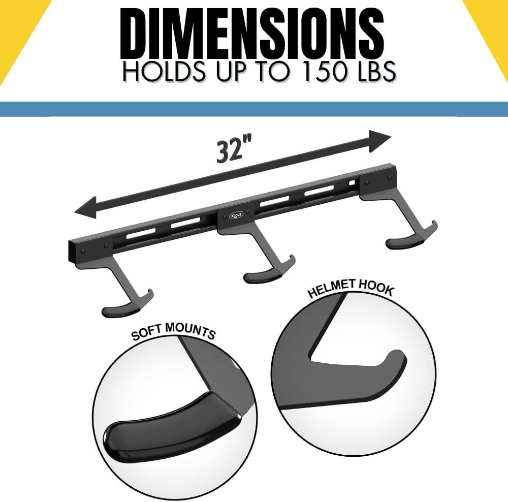 Wall Mount Bike Rack | Steel Bike Mount | Adjustable Hangers | Easy Mount | USA Made