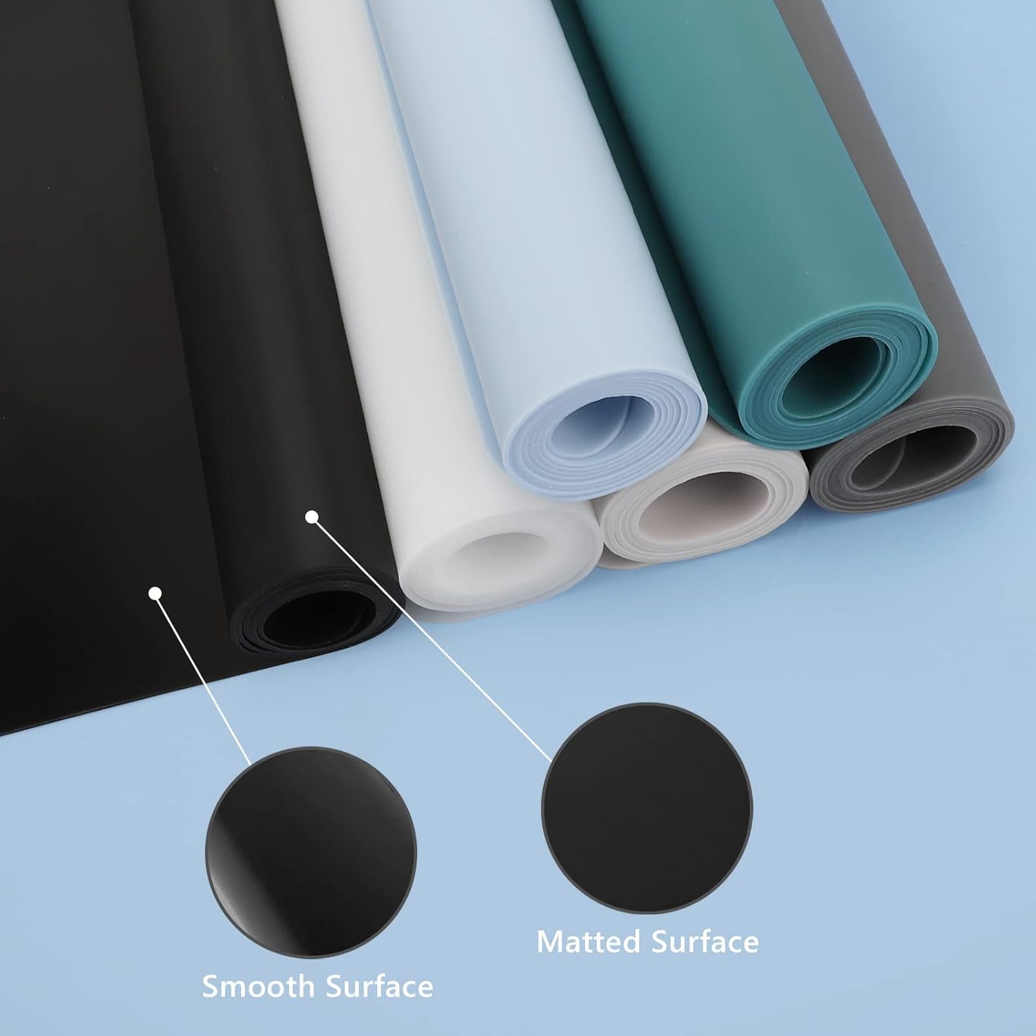 2 Pieces Silicone Mats for Countertop - 0.06" Thicker, 32" by 24" Extra Large Multipurpose Mat, Counter Table Protector, Work Desk Pad, Heat-Resistant Placemat, Pastry Mat, Nonstick, Black